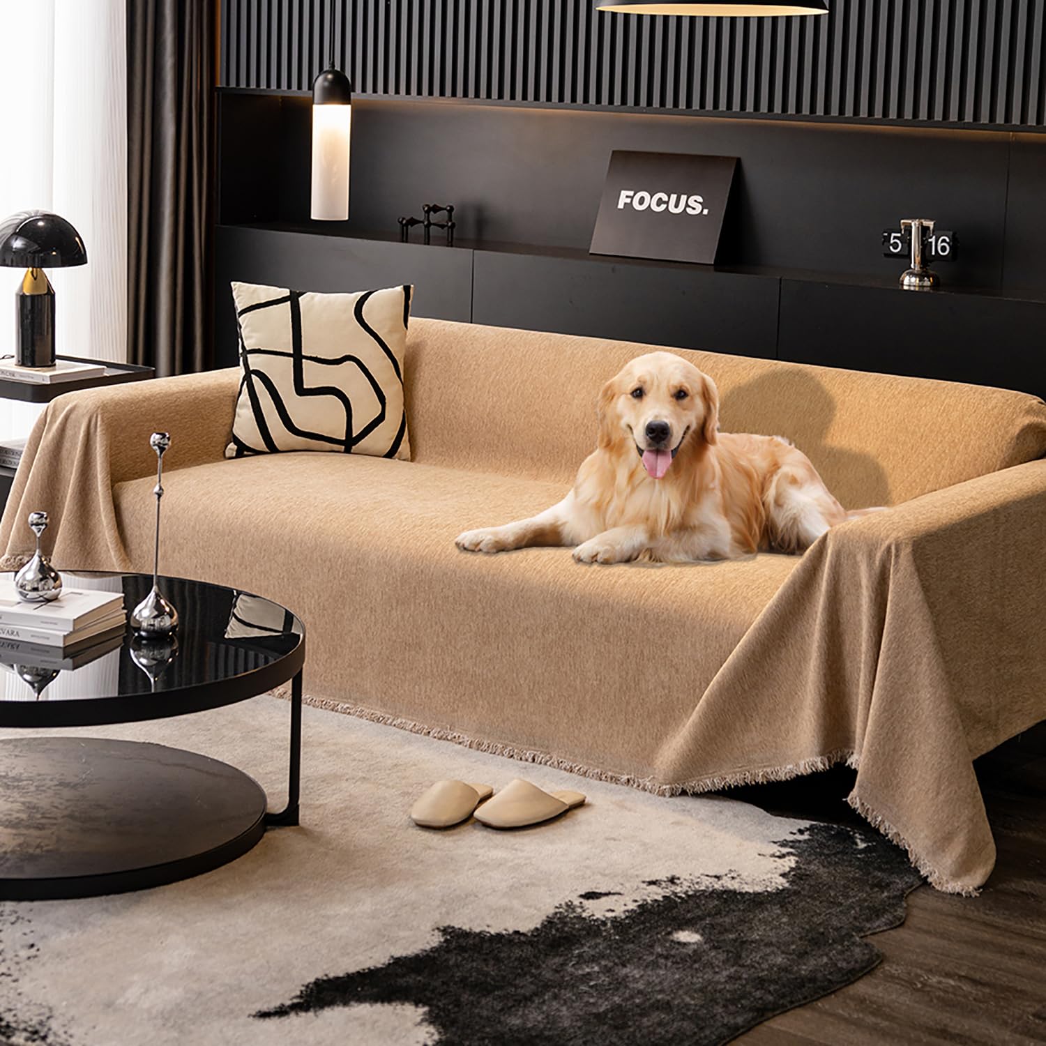 Photo 1 of Feyocn 100% Waterproof Sofa Covers for Pets Washable Couch Covers Dogs Cats Sofa SlipCover for 3-4 Cushion Couches Sectional Couches Furniture Protector Covers for Living Room (71" x 118", Coffee)