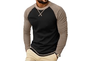Askdeer Mens Cotton T-Shirt Short Long Sleeve Casual Shirts Crewneck Lightweight Soft Stylish T-Shirts