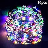 Led Blumenkranz, Joyibay 10PCS Garland Stirnband Dekorative Leucht Flower Crown 