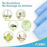 AIDEA Microfibre Cloth 10 Pack 30x30cm Lint Free Reusable Cleaning Towels Blue view 6