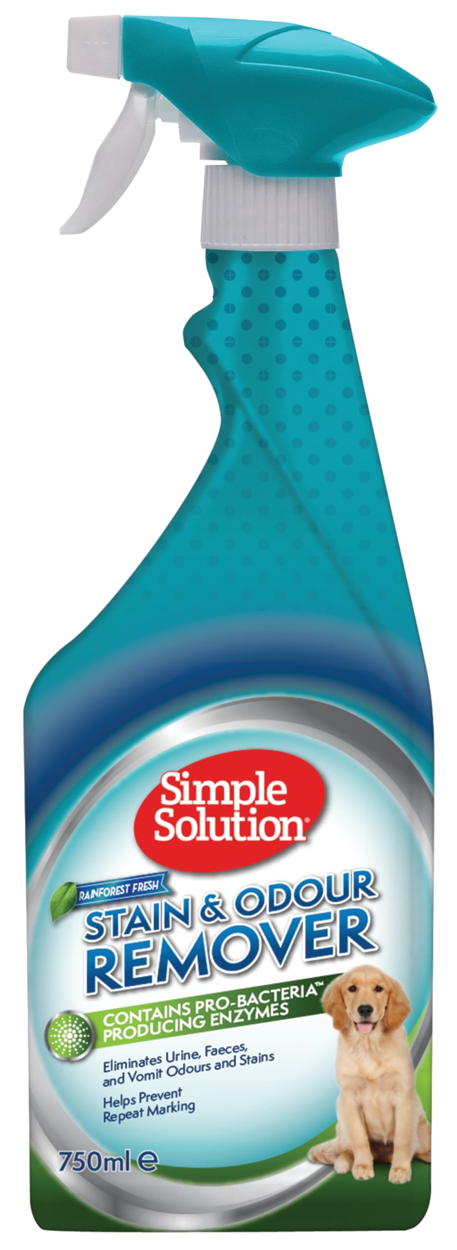 Simple Solution Pet Stain and Odour Remover, Enzymatic Cleaner with Pro-Bacteria Cleaning Power- Rainforest Fresh 750ml