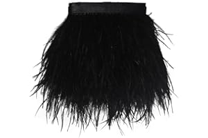 Ostrich hair sewn tassel decoration 1-yard 3.2-inch ribbon for craft clothing accessories, Latin wedding dress, Halloween cos