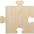 Puzzle Piece Solid Unfinished Wood Shape Piece Cutout for DIY Craft Projects - 1/4 Inch Thick - 6.25 Inch Size