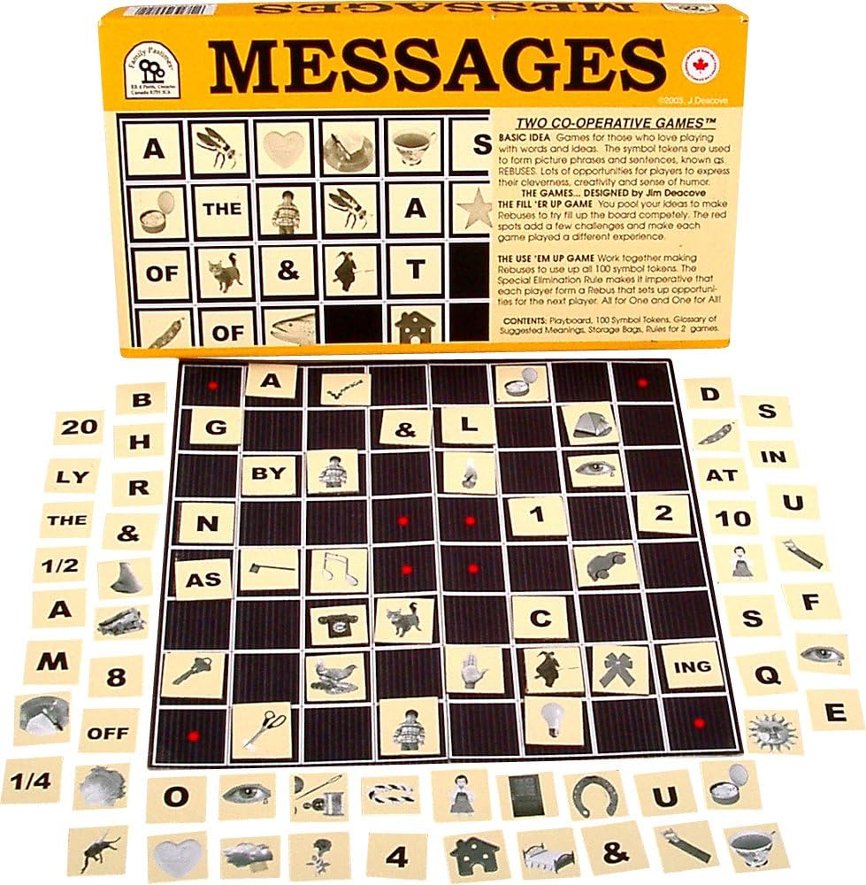 Family Pastimes Messages - A 3-in-1 Co-Operative Rebus Game