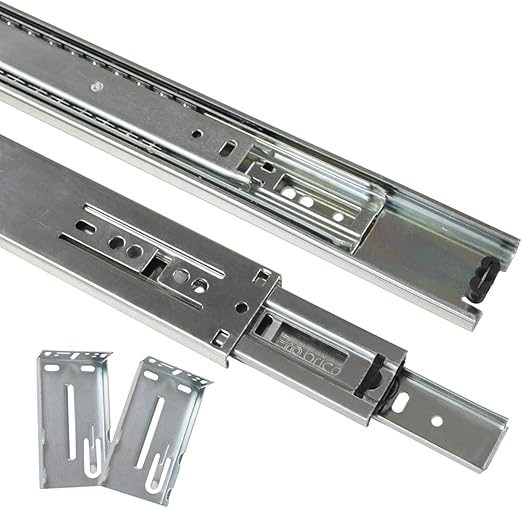 Gobrico Ball Bearing Drawer Slides With Brackets Rear Side