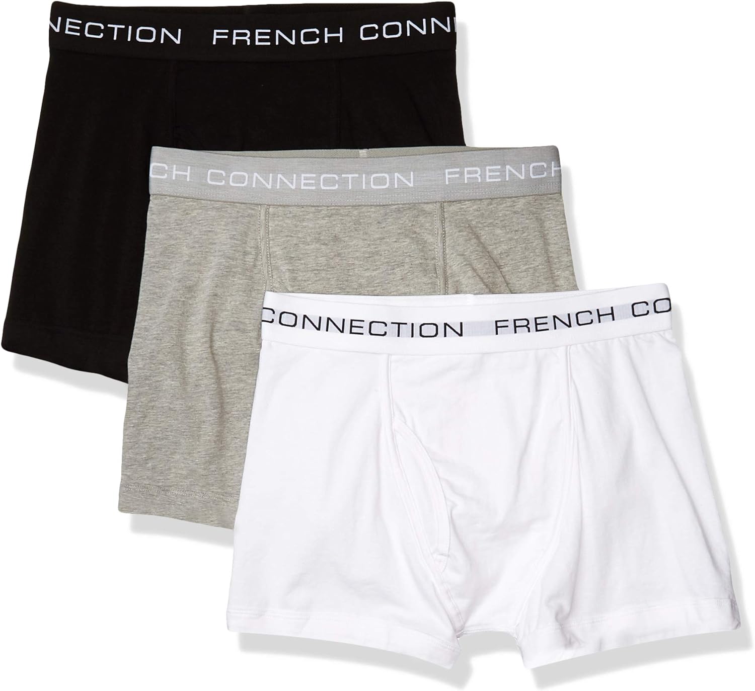 French Connection Men's 3Pack Tagless Stretch 95 Cotton Boxer Briefs