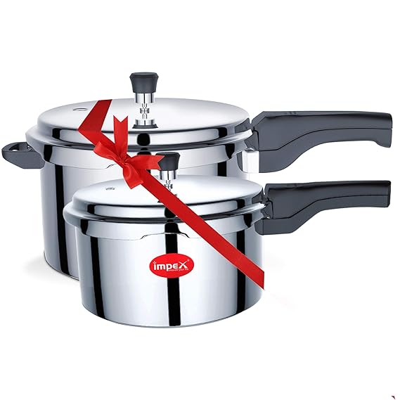 Buy Impex IPC 5&2 Induction Base Aluminium Pressure Cooker Combo (5 & 2 Litre) Online at Low