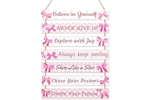 Beinou Girls Room Decor Colorful Inspirational Wall Decor Room Decor for Teen Girls Durable Kids for Nursery Playroom Bedroom,Pink Bow
