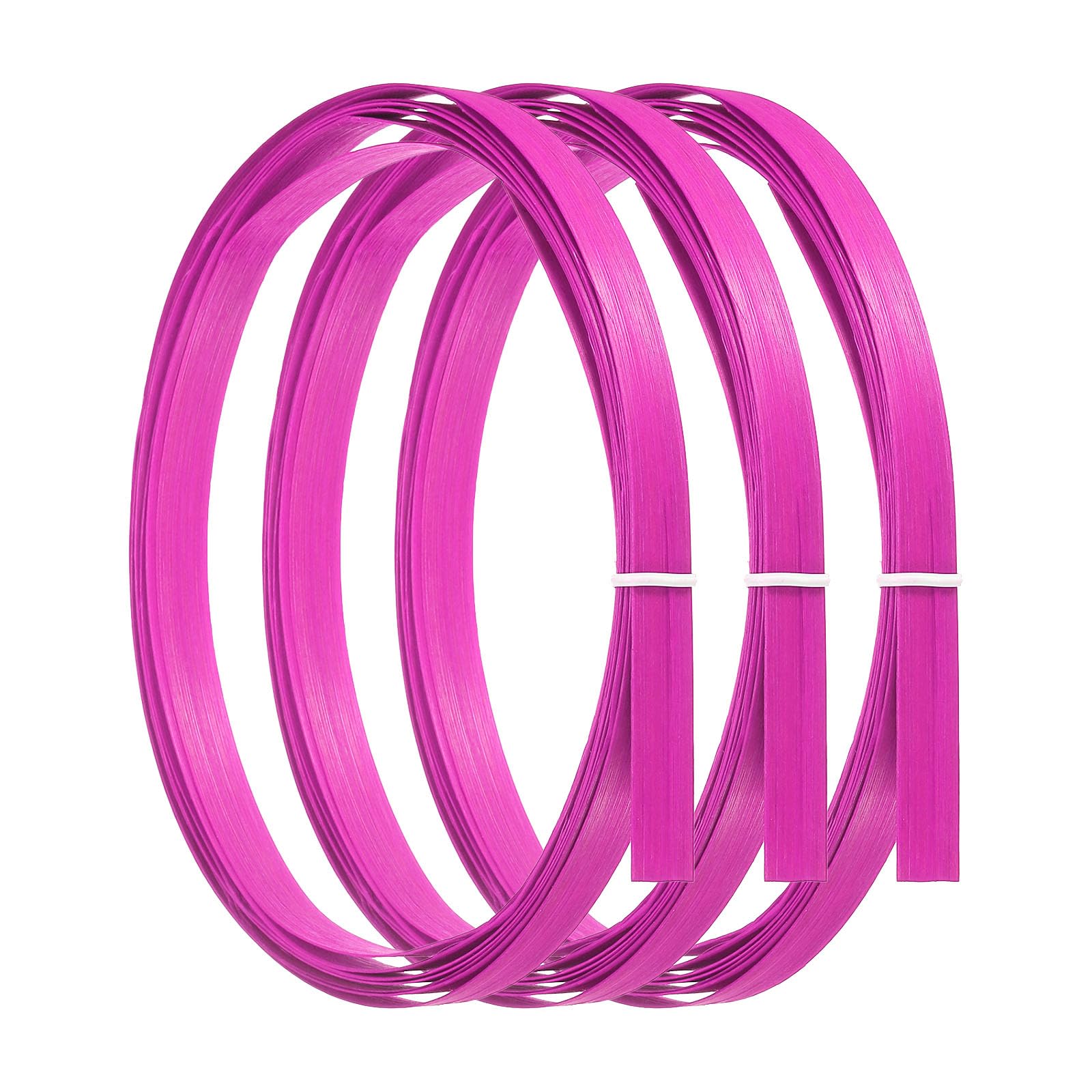 PATIKIL Bamboo Strips for Weaving 7/16" x 10 Ft, 3 Pack Thin Flat Wicker Rattan Cane Reed for Making Basket Webbing DIY Crafts, Rose Red