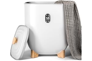 AGLUCKY Towel Warmer for Bathroom, 25L Large Towel Warmers Bucket with 2 Heating Modes, LCD Screen, 20/40/60/90 Min Auto Shut-Off, Fits Blankets, Bathrobes, PJ's, Ideal Gift for Family, White