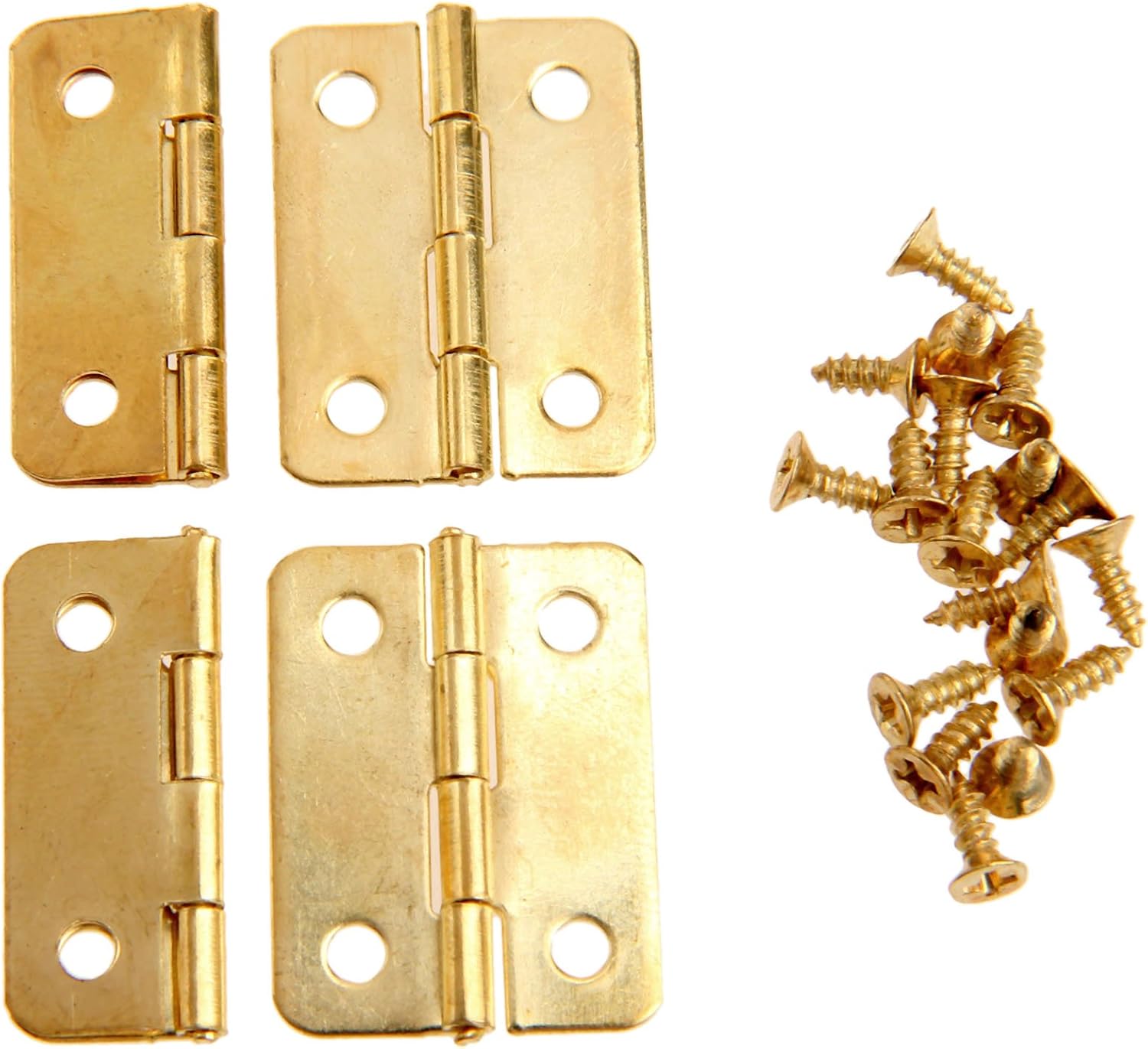 4Pcs 0.94"x 0.71" Mini Metal Hinges Jewellery Box Tiny Trinket Miniature Furniture Cabinet Hinges - Image 3