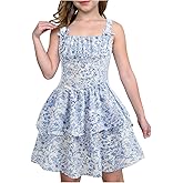 Floerns Girl's Cute Bowknot Floral Short Dress Sleeveless Boho Tiered Dresses