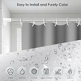 Vinabo Grey Shower Curtain 180x200 cm with 12 Hooks PEVA Fabric view 5