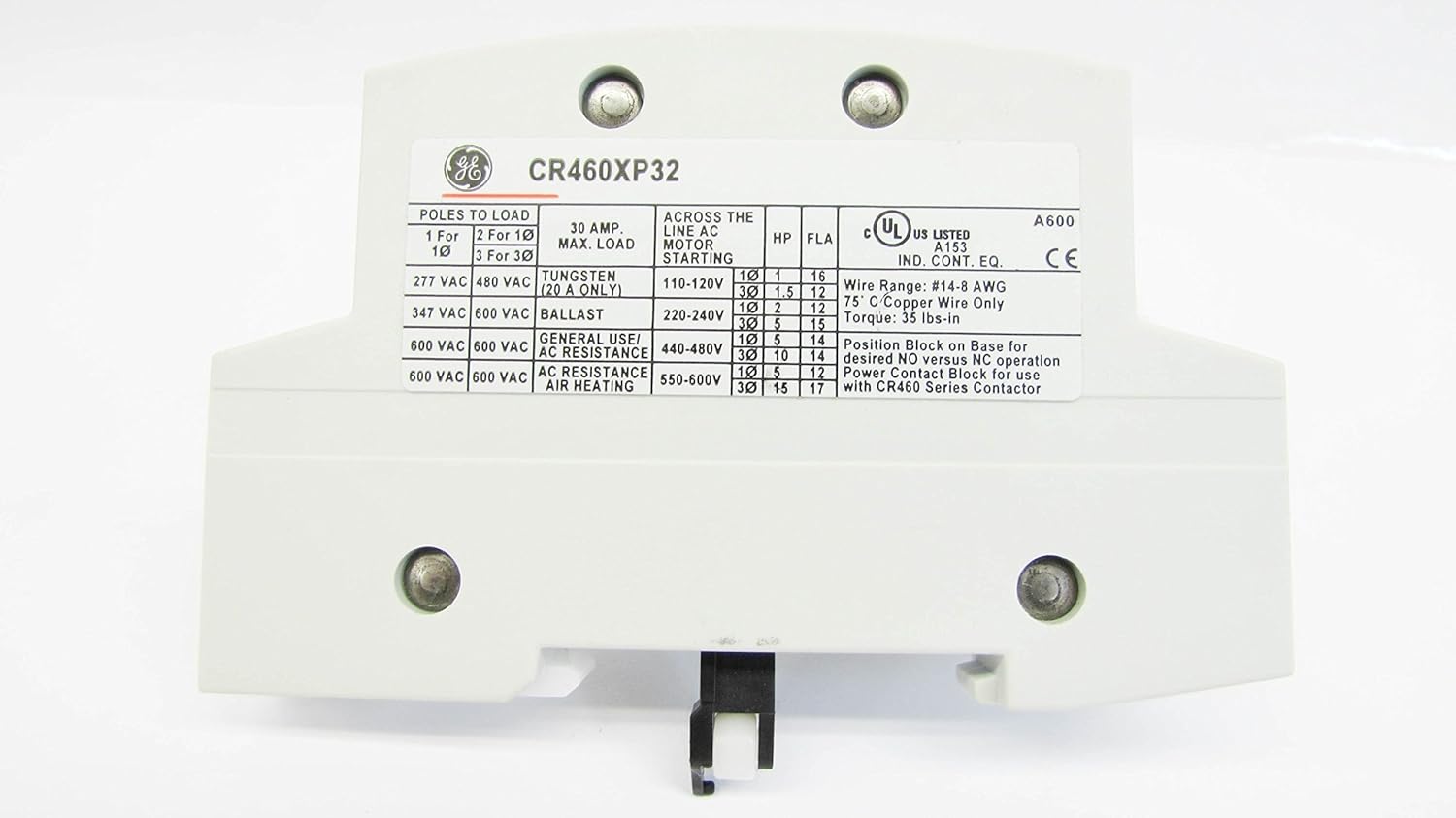 GENERAL ELECTRIC CR460XP32 Lighting Contactor Power Pole Kit