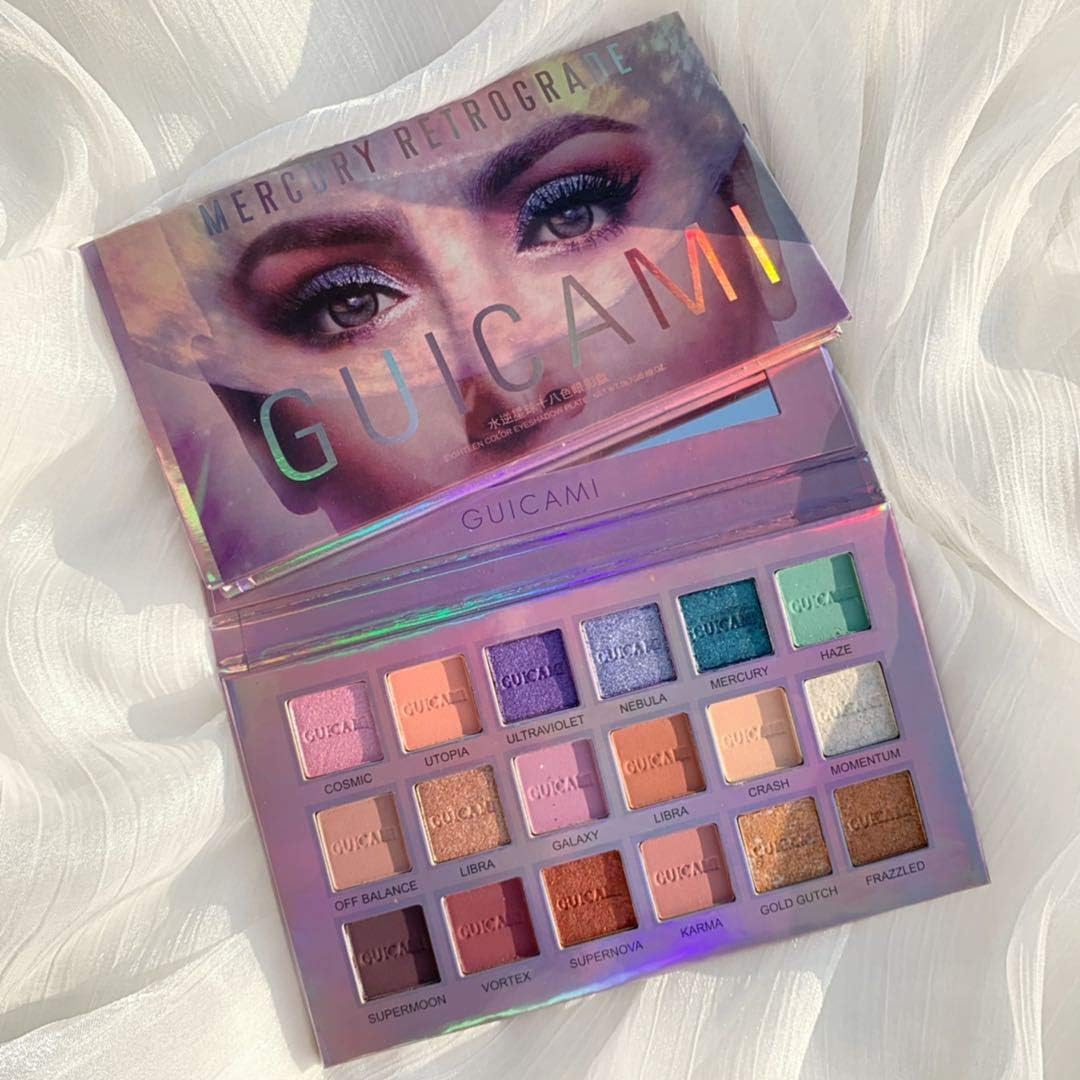 Mercury Retrograde Eyeshadow Palette 18 Color Blue Mashed Potato Unicorn Decay City New Rose Eyeshadow,Mattes,Metallics, Glitter and Multi-reflective Powder Eye Shadow Palettes