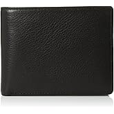 Perry Ellis Men's Park Avenue 100% Leather Wallet With Passcase, Bifold, Durable & Versatile, Black