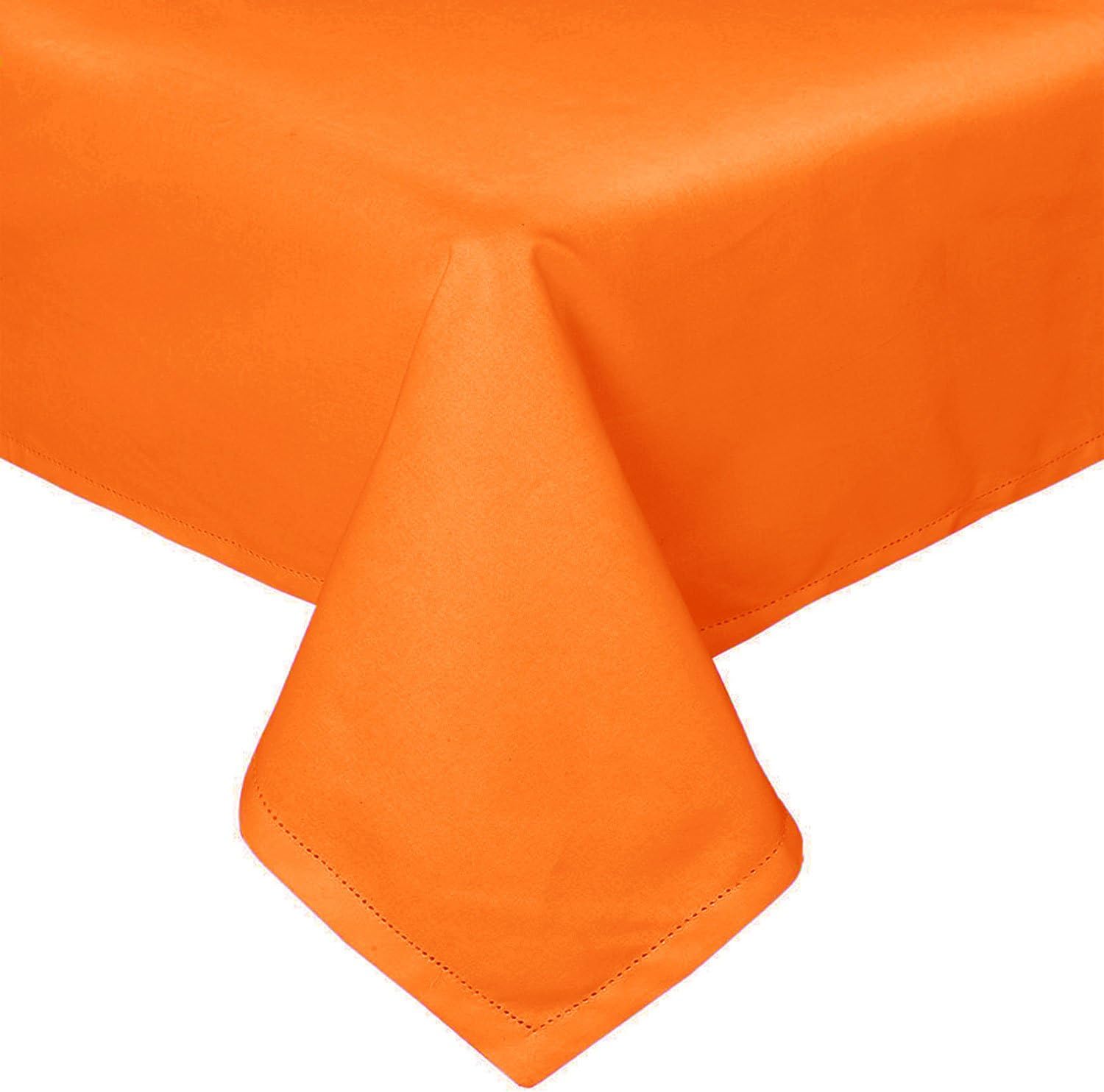 HOMESCAPES Orange Cotton Tablecloth 4 Seater Square 137 x 137 cm (54 x