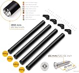 Emuca Adjustable Table Leg Ø60x710mm Steel Black (4 pcs) 50 kg each view 5