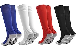 Marchare Boys Athletic Soccer Socks Knee High Socks Grip Sock Baseball Football Sock For Boys Girls