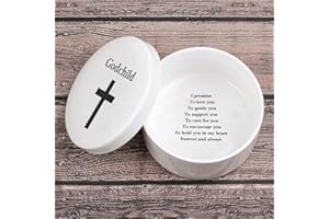 KULLDER Baby Baptism/Dedication/Christening Keepsake Baptism Gift for Boy Girl from Godparents, Precious Moments Girl Boy With Praying Cross, Godchild, Baptism, Baby Shower, Godchild Christmas from Godmother