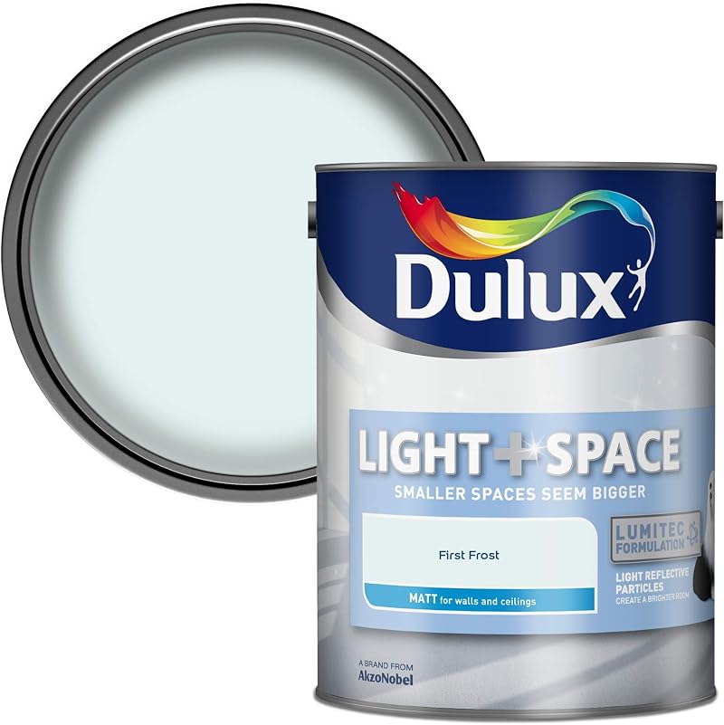 Dulux Light & Space Matt Emulsion Paint First Frost 5L Lumitec Water Based