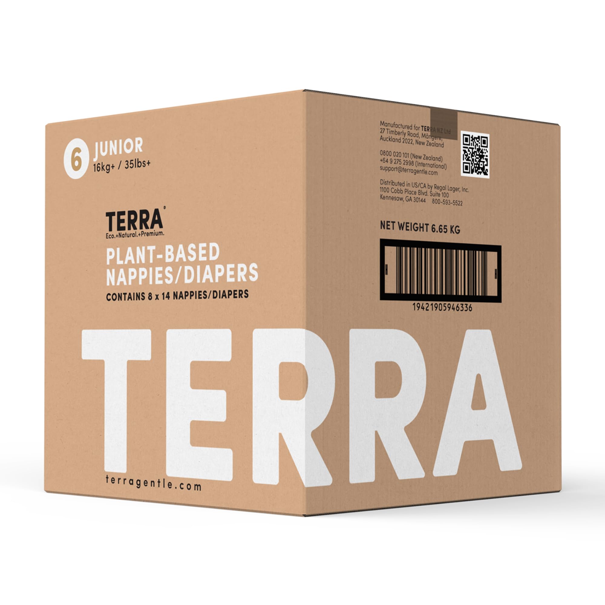 Photo 1 of Terra Size 6 Plant-Based Diapers: Ultra-Soft & Chemical-Free for Sensitive Skin, Superior Absorbency for Day or Night, Designed for Toddlers 35+ Pounds, 112 Count
