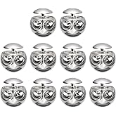 uxcell Spring Cord Lock End Toggle, 10Pcs Double Hole Spring Stopper Alloy Fastener Slider Toggles Clip for Drawstrings, Shoelaces, Bags (Bright Silver,17.6x19.6mm)