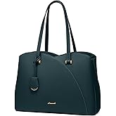 LOVEVOOK Tote Bag Large Handbags for Women, Teacher Work Laptop Tote Purse, Leather Computer Bag Professional Briefcase, Green, Fits 15.6 Inch Laptop