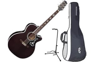 Takamine GN75CE TBK NEX Trans Black Acoustic Electric Guitar with Gig Bag and Stand