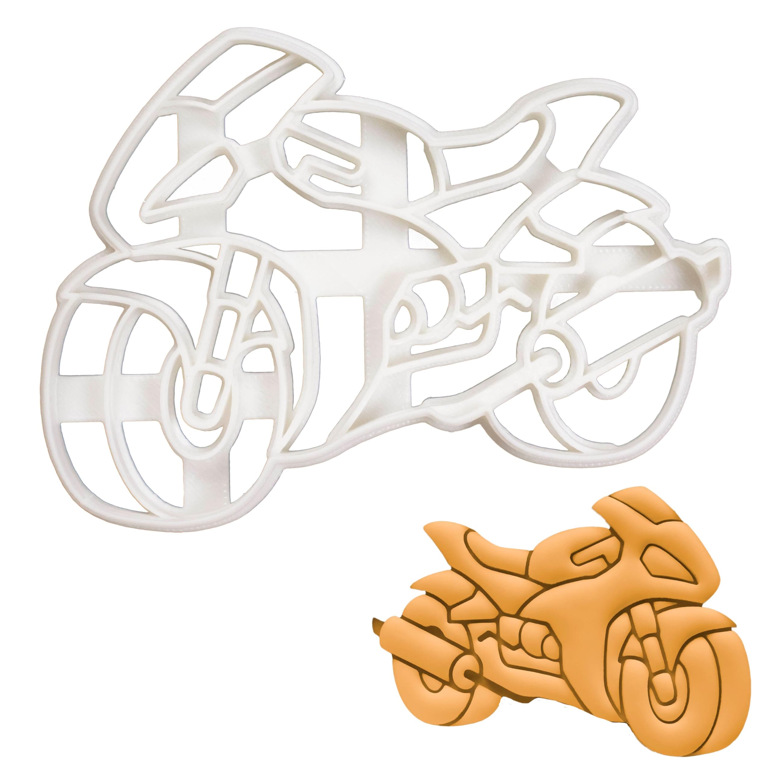 BAKERLOGY Motorbike Cookie Cutter - Detailed Biscuit Cutter Design for Baking and Crafts, Ideal on Fondant, Dough, Clay