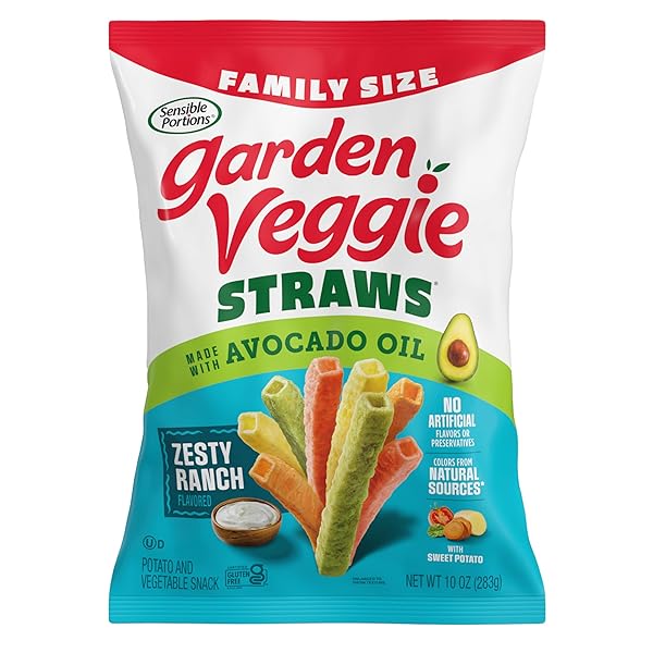 SENSIBLE PORTIONS GARDEN VEGGIE STRAWS, RANCH, FAMILY SIZE, 10 OZ