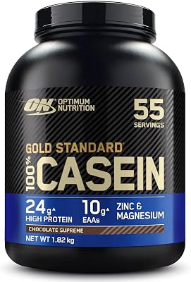Gold Standard 100% Proteína de Caseína en Polvo, Sabor Chocolate Supremo, 1.82kg, 55 Servicios