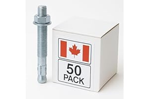 3/8" x 3" inch, 50 Pack of Plated Wedge Anchors Concrete Fasteners