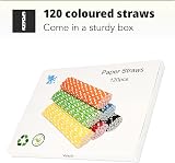 H&S Biodegradable Paper Straws 120pc Colorful Recyclable Party Set view 4