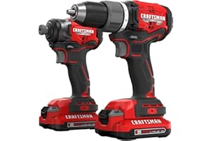 CRAFTSMAN V20 RP Cordless Drill and Impact Driver, Brushless Power Tool Combo Kit, 2 Batteries and Charger Included (CMCK211C2)