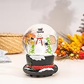 DUSVALLY Christmas Snow Globe Snowman-Scene Gift for Friends and Family, Crystal Musical Glitter Ball Festival Decor, 100 mm Glass Water Globe Wind-up Decoration for Home and Office, 5.5''H