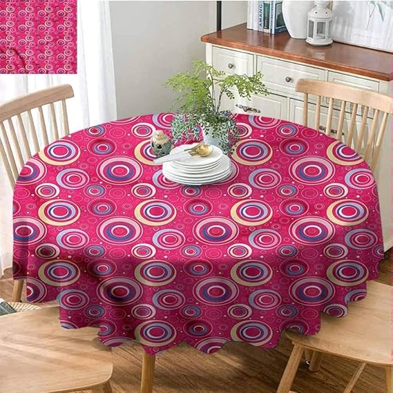 Runde Gartentischdecke Mit Gummizug - Wetterfest Für Outdoor | Hortensien Muster Ø90-110cm