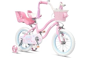 Glerc Petal Girls Bike, 12-18 Inch Kids Bike for Ages 2-9 Years Old Children, Princess Style Kids Bicycle with Training Wheels & Basket & Streamers, Multiple Colors