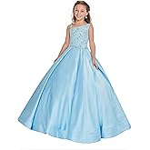 Junguan Little Girls' Straps National Pageant Dresses Long Princess Birthday Party Ball Gowns Glitz with Pockets