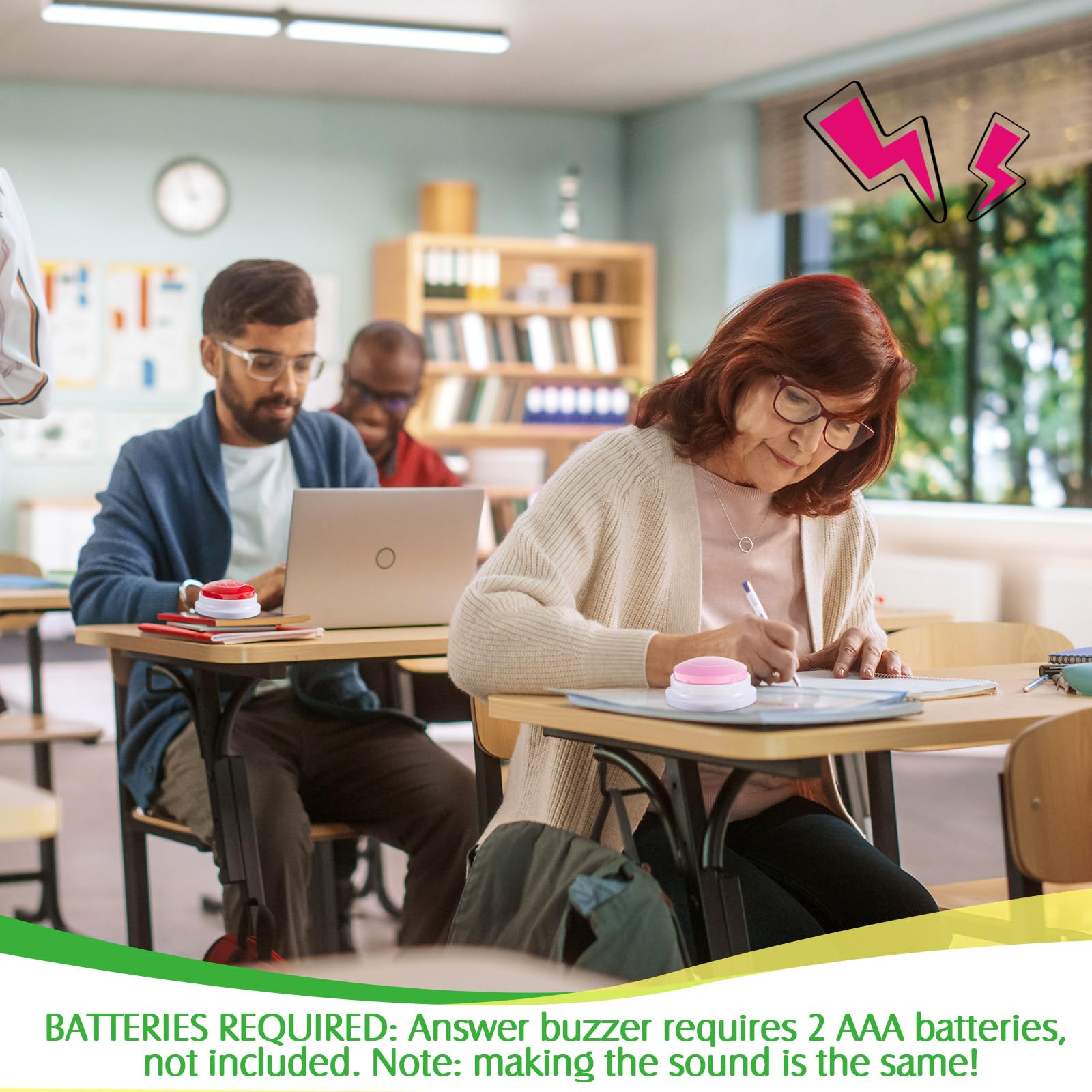 Syhood 8 Pcs Animal Sounds Buzzer for Trivia Games, Answer Buzzers for Classroom, Feud Jeopardy Buzzer Button with Lights and Sounds for Classroom Party Teacher Game Show(Classic Style)