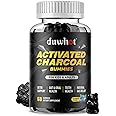 duwhot Activated Charcoal Gummies for Kids, 500mg Chewable Activated Charcoal Supplement for Gas Relief, Detox, Digestive and Oral Health, Vegan Blueberry Flavor, 60 Count