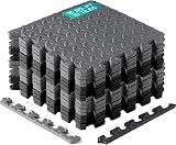 Yes4All Interlocking Floor Mats with Border 16 Tiles 16 Sq Ft EVA Foam