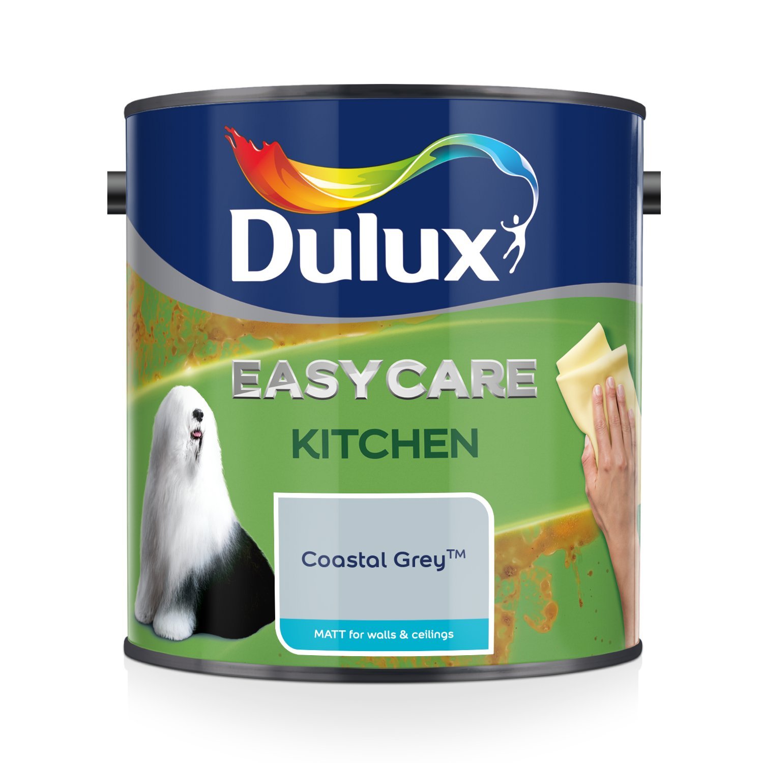 Dulux Easycare Kitchen Matt Emulsion Paint For Walls And Ceilings - Coastal Grey 2.5 Litres