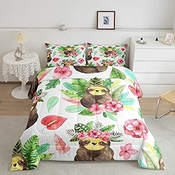 Erosebridal Cartoon Sloth Comforter Set Kawaii