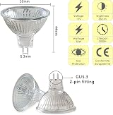 Caldarax 8 Pack MR16 Halogen Bulbs 12V 50W GU5.3 Dimmable 2700K 660LM 36° view 2