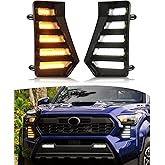 LED Fog Lights Kit for 2024 2025 2026 Toyota Tacoma DRL Daytime Running Lights Amber Turn Signal Front Bumper Lamps 4th Gen Toyota Tacoma Accessories (Horizontal clause)
