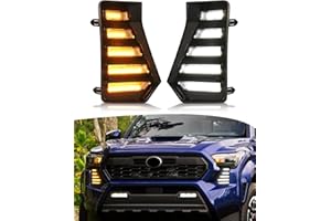 OKLSG LED Fog Lights Kit for 2024 2025 Toyota Tacoma DRL Daytime Running Lights Amber Turn Signal Fog Lamps Toyota Tacoma Accessories (Horizontal clause)
