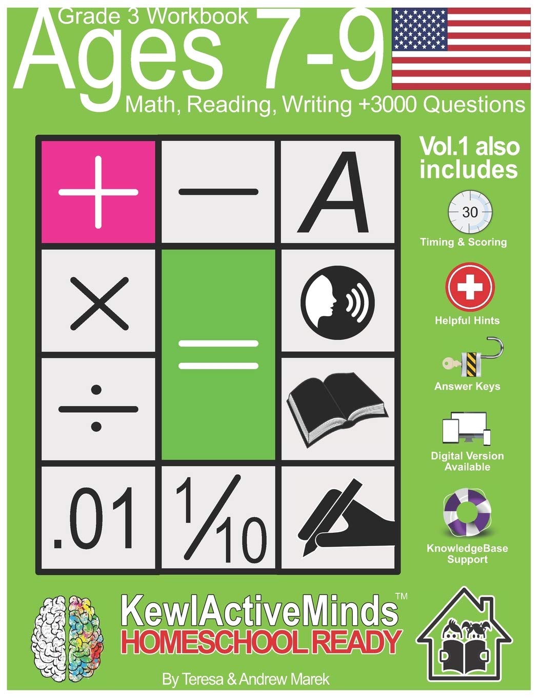 grade 3 ages 7 9 math reading writing practice workbook vol1 3000 questions american content with answer keys timing and scoring helpful hints grade 3 worksheets homeschool ready marek teresa marek andrew 9798557773737 amazon com books