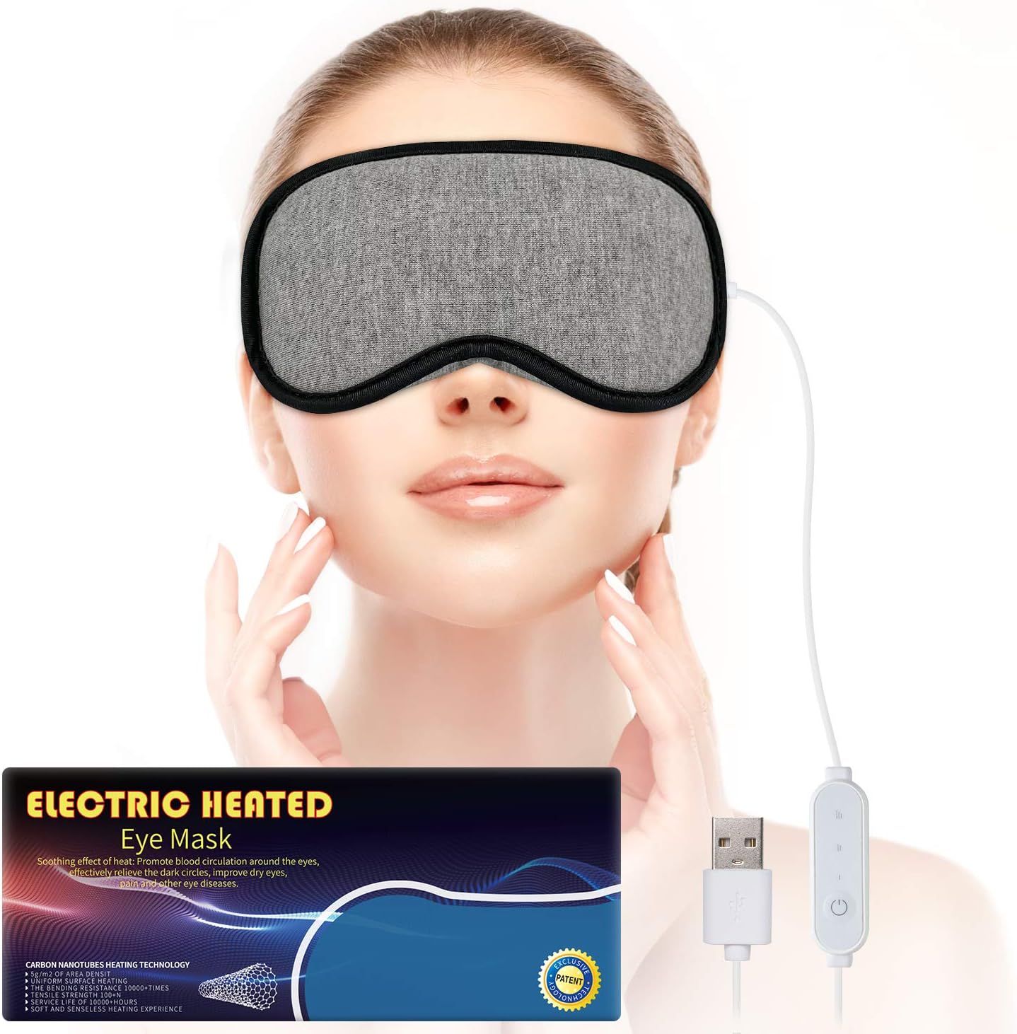Zurzache Heated Eye Mask Electric Heated Eye Mask for Dry Eyes, Soft