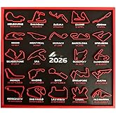 HTLNUZD 2026 F1 Racing Map Poster - Premium Art Print for Home Decor | Living Room, Bedroom, Entrance, Bar & Cafe Wall Decoration (Circuit+Race Date)